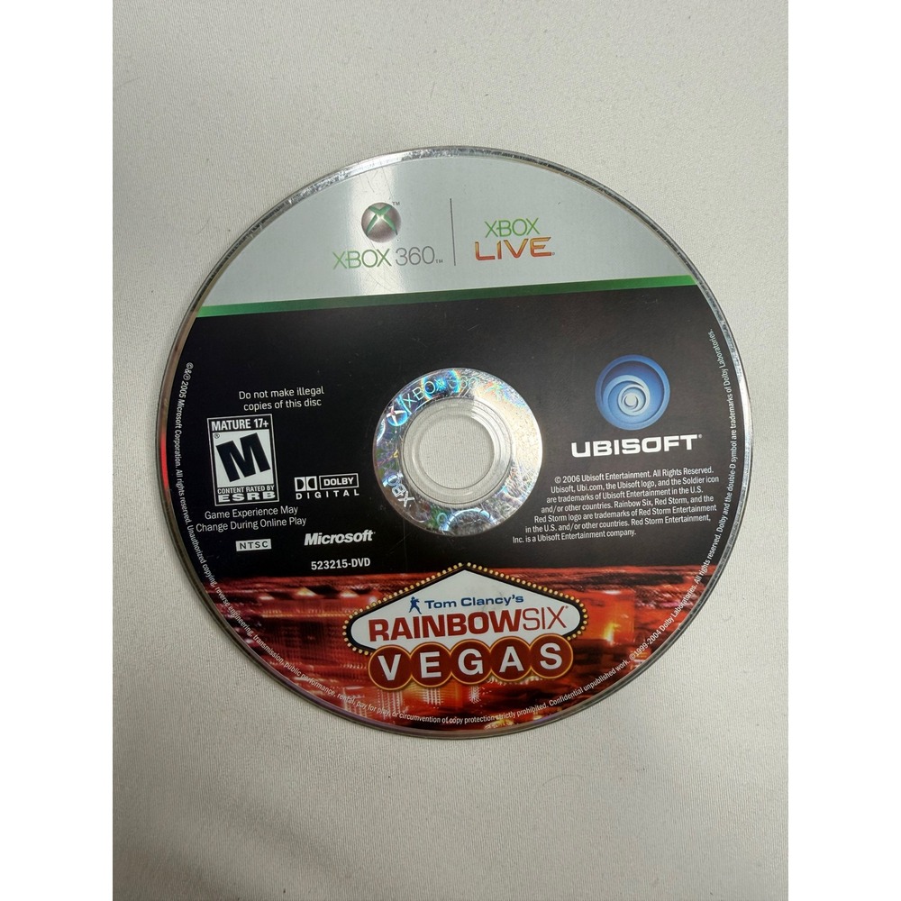 Tom Clancy's Rainbow Six Vegas Xbox 360 Game Disc Only